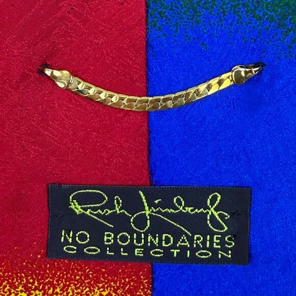 Rush Limbaugh Mens Multicolor Polyester Tie No Boundaries Collection Chain Motif - Picture 2 of 7